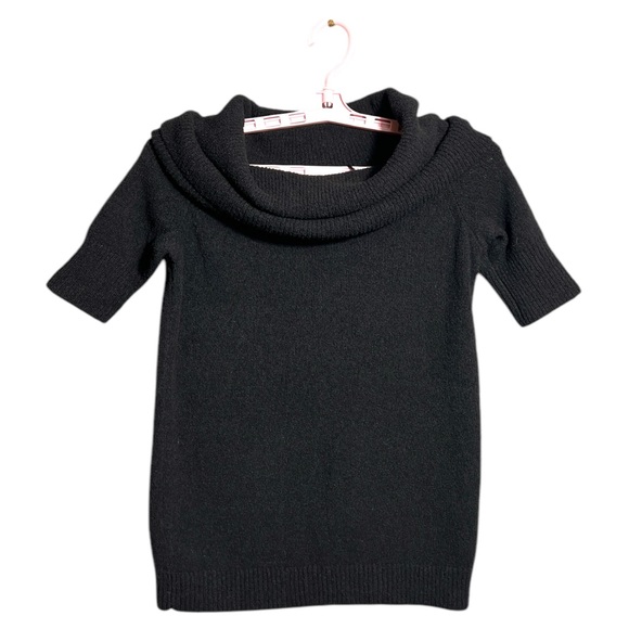 NWT Loft Women's Off-the-Shoulder Short Black Casual Sweater, Size XXSP-Petites - Picture 1 of 8